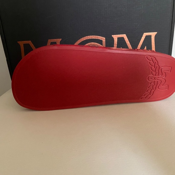 MCM Monogram Print Rubber Slides - Picture 4 of 4